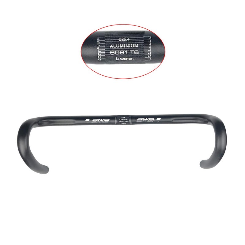 BNVB Road Bike Drop Bar Aluminum Alloy Fixed Gear Bike Bent Bar, Road Bicycle Bent Handlebar 25.4mm Clamp Diameter (380mm). - Image 5